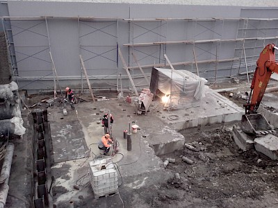 Демонтаж фундаментной плиты 22 куб