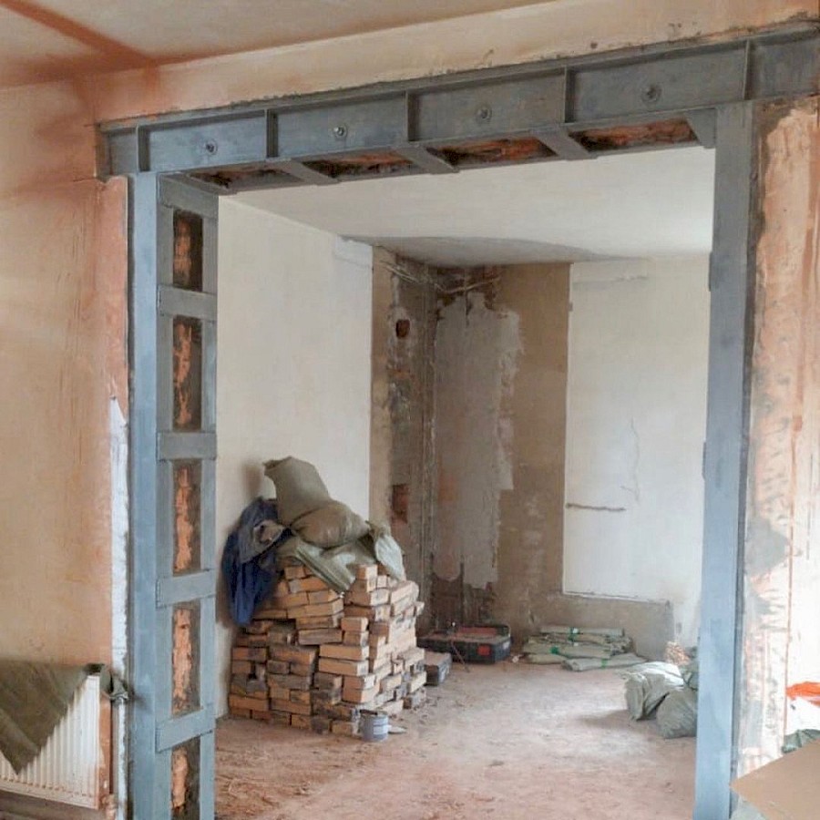 Усиление дверного проема в несущей стене